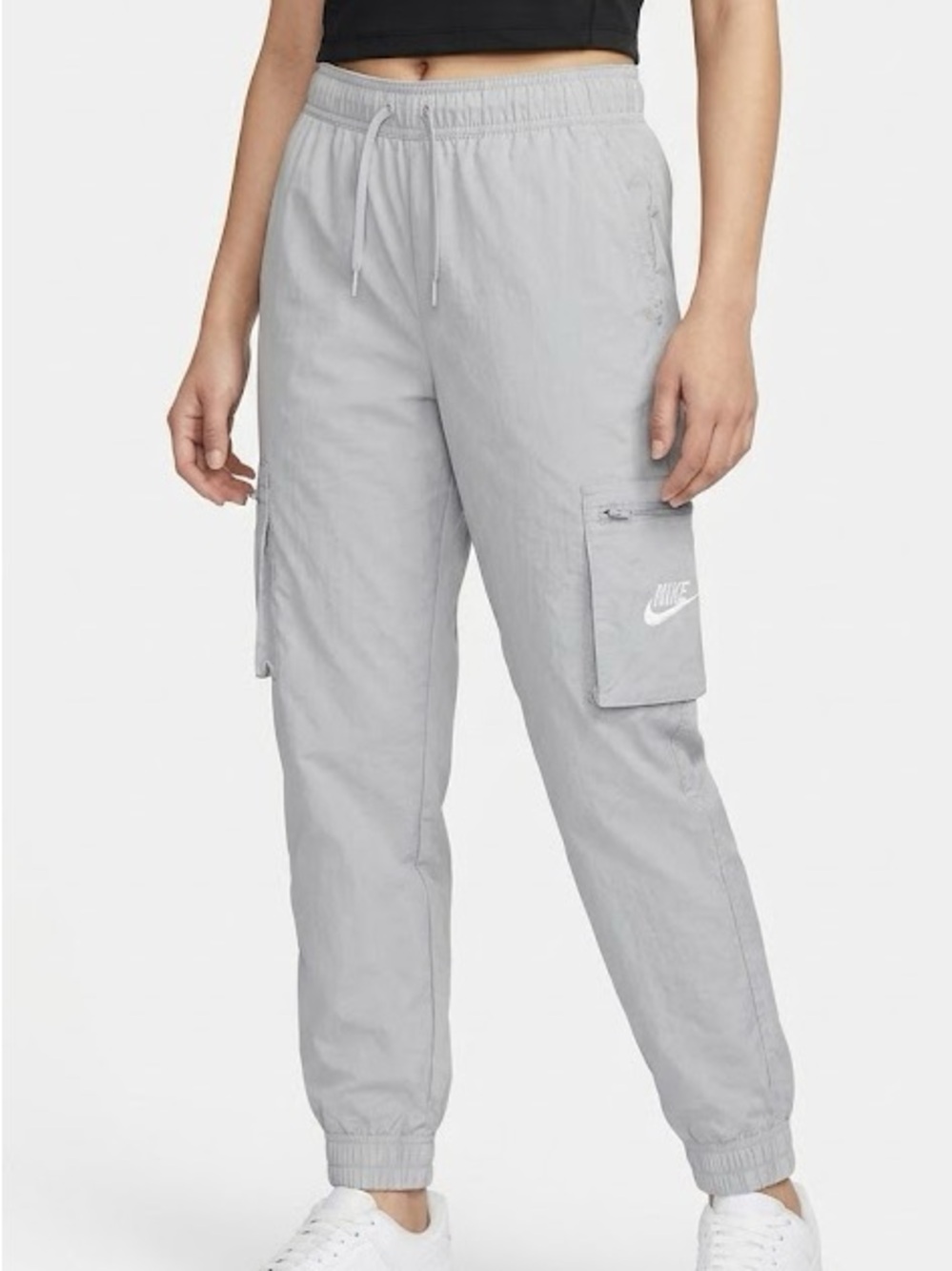 Nike Girls Light Grey Cargo Track Jogger Pants In Size Youth XL